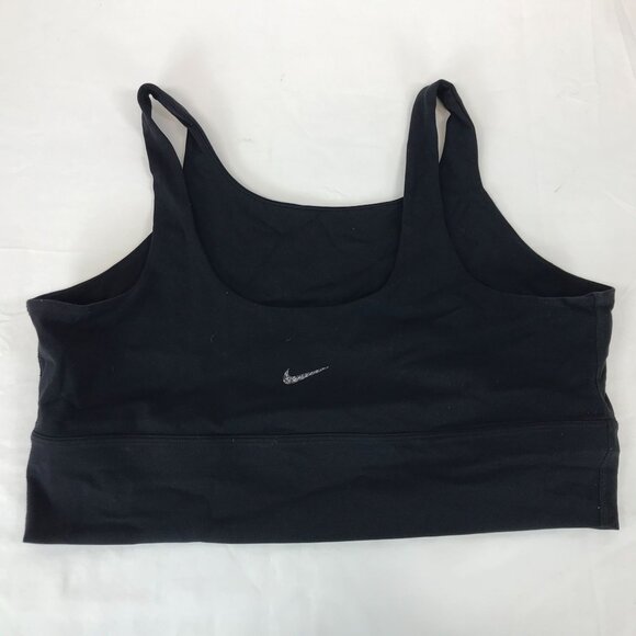 NIKE DRI FIT ~ WOMENS XL ~ BLACK YOGA FITNESS SPORTS BRA ~ DX1970-010 - Picture 2 of 6